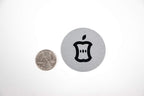 Metal Compost Sign | 2” Round, Compost Bin Label for Waste Basket | Brushed Silver Aluminum with Black Compost Symbol | Environment Signs | Ready to Hang