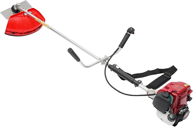 4-Stroke 35.8CC Gas Powered Brush Cutter, 2 in 1 1050W 1.4HP 0.24Gal Strimmer Grass Weed Brush Cutter Weedwacker Trimmer Strimmer Garden Multi Cutter for Yard Trimming, Park Greening, Landscaping