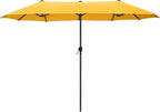 PHI VILLA 13ft Large Patio Umbrellas, Double-Sided Outdoor Market Rectangle Umbrella for Outside, Golden Yellow