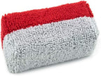 Autofiber Mini [Saver Applicator Terry] Ceramic Coating Applicator Sponge | 12 Pack | with Plastic Barrier to Reduce Product Waste. (Red/Gray)