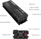 Yinleader Power Inverter 1000Watts Inverter 12V DC to 110V AC Car Converter w/Display 4 AC Outlets 4 USB Port and Cigarette Lighter for Vehicles Laptop Emergency,conversor 12v a 110 carro Inversor