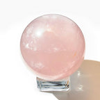 5-6CM/1.97-2.36inch Natural Pink Crystal Ball Rose Quartz Sphere Polished Divination Ball Decorative Sphere Healing Crystals Ball Stone Crafts Home Decor Ornament Gifts (50-60mm, Pink Crystal)