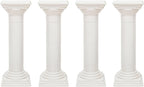 Roman Columns Wedding Column Stand Roman Pillar Plant Stand Plastic Greek Column Statue Pedestal Flower Pot Holder Decor, Wedding Event Party Elegant Decorative Column (White, 4Pcs, 11.4x31.5 Inch)