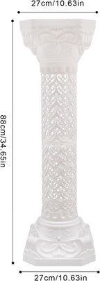 Roman Columns Wedding Column Stand Roman Pillar Plant Stand Plastic Greek Column Statue Pedestal Flower Pot Holder Decor, Elegant Decorative Column for Wedding Event Party, White