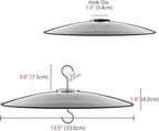 13" Glass Rain Cover for Bird Feeder Outdoors - Baffle on Shepherd Pole/Post or S Hook Hanging - Large Weather Guard Protective Dome - Dia. 33CM (1, Blue)