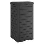 31 Gallon Kitchen Waste Bin with Lid and Drip Tray for Easy Cleaning-Perfect，Resin Outdoor Trash Can for 33-40 Gal Trash Bag, Outdoor Trash Can for Patio,Black Kitchens, and Outdoor Entertaining