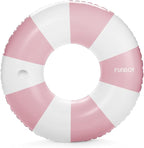 FUNBOY Giant Vintage Stripe Inflatable Tube Pool Float with Cup Holder 48" Large Pool Float for Adults Inner Tube Swimming Pool Toys Swim Rings Pool Lounger Float for Pool Party & Summer