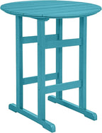 Sundale Outdoor Adirondack Round Bar Table, 39 Inch Height Patio Large Pub Table for 4, All Weather HDPE High Top Bistro Counter Tabl for Outside Deck Porch Balcony Poolside (Teal)