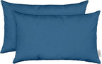 RSH DECOR: Sunbrella Lumbar Throw Pillows Set of 2 | 20" x 12" | Water and Fade-Resistant Performance Fabric | Outdoor Pillow Covers with Down-Alternative Inserts | Canvas Regatta