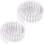 35 Inch 2-Pack Miniature Fairy Garden Fence Wood Decorative Ornament Fence for Dollhouse Succulent Plant Pot DIY Diorama Project Height 2 inch (White)