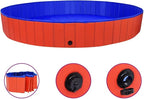 Foldable Dog Swimming Pool, Foldable Pet Swimming Pool, Portable Dog Pool, Bath Pool Collapsible Dog Pet Pool Bathing Tub, 118.1"x15.7" PVC Red