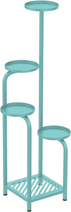 TOSKING 5 Tier Tall Plant Stand Indoor Outdoor, Heavy Duty Corner Shelf for Plants & Decor, Space Saving 3.9FT Metal Flower Pot Stand for Balcony, Garden, Living Room, Patio (Blue, 47in)