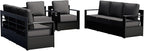 Outdoor Patio Furniture Set, 4-Piece Aluminum Patio Conversation Set All-Weather Metal Outdoor Sectional with 6 Inch Thick Cushions, Deep Setting for Garden, Outside and Porch
