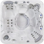 Bueno Spa Jersey 6 - Person 46 - Jet Acrylic Hot Tub with New Arctic Max Insulation, Ozonator, and Cover in Ice White