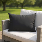 RSH DECOR: Sunbrella Pillow Covers Set of 4 | Covers Only - 20" x 12" | Outdoor Lumbar Pillow Covers Crafted with Sunbrella Performance Fabric | Canvas Black