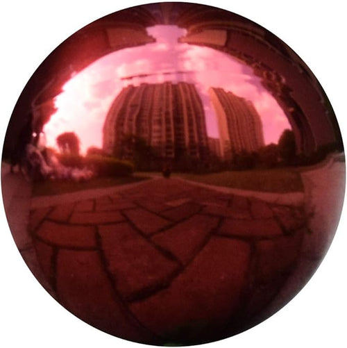 10 inch Diameter Red Gazing Ball,Red Stainless Steel Polished Reflective Smooth Garden Sphere Globe Mirror,Colorful and Shiny Addition to Any Garden or Home