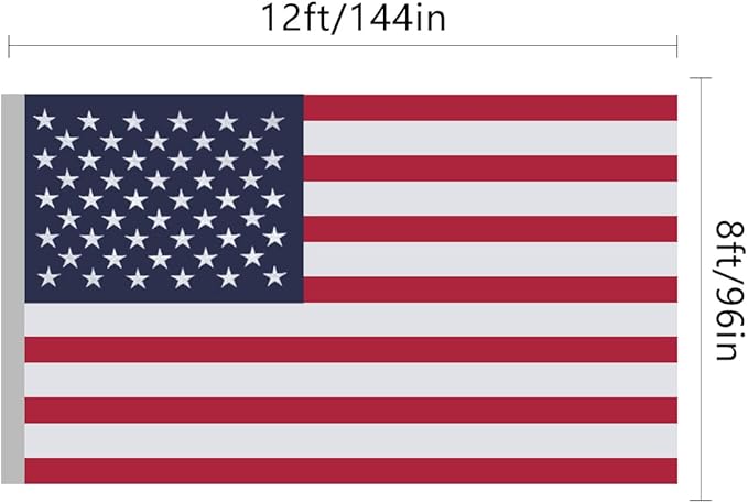 American Flag 8x12 Ft, Outdoor Premium US Flags, Heavy Duty Durable, 420D Polyester, Embroidered Stars, Brass Grommets