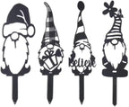 4pcs Metal Garden Gnomes Outdoor Funny Gnome Statues for Yard Art Large Size Decorative Garden Stakes