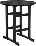 Sundale Outdoor Adirondack Round Bar Table, 39 Inch Height Patio Large Pub Table for 4, All Weather HDPE High Top Bistro Counter Table for Outside Deck Porch Balcony Poolside, Black