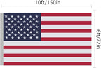 American Flags for Outside 6x10, USA US Flag Heavy Duty Outdoor, Made of 210D Oxford Fabric, Embroidered Stars, Brass Grommets