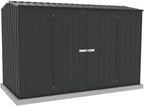 Absco Premier Storage Sheds, 10'x5' Metal Garage, DIY Backyard Shed, Utility Tool Storage, Weather & Wind Resistant Aluminum Panels & Steel Frame, Maintenance-Free, 12 Year Warranty, Monument Gray