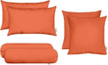RSH DECOR: 6-Pack Pillow Set | All-Weather Spun Fabric | Water & Fade-Resistant | 17" Square, 20" x 12" Lumbar, 20" x 6" Neck Roll | Outdoor Pillows for Patio Furniture | Canvas Melon
