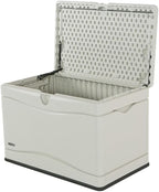 LIFETIME 60059 Black Bottom & Desert (Tan) Sides and Lid Outdoor Storage Box-80 Gal, 80 Gallon, Desert Sand
