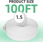 1.5" x 100' Pool Backwash Hose: Pool Drain Hose, Sump Pump Hose with Heavy-Duty 3-Layer, Lightweight, Kink-Resistant for Pool Drain, Irrigation, White