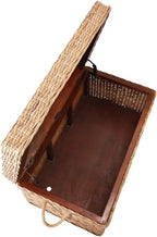 Pemberly Row Modern 42" Kubu Wicker/Rattan Storage Trunk in Tan