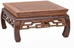 GOLDY&WENDY Oriental Furniture Rosewood Solid Wood Pedestal Square Carved Wooden Display Stand Flower Bonsai Wooden Base