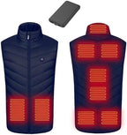 Heated Vest for Men Women with 9 Heating Zones and Rechargeable Battery Pack, Heated Jackets for Winter