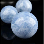 Blue Celestite Crystal Sphere Ball with Wood Stand Large Healing Crystals Sphere Sculpture Home Office Decoration Fengshui Meditation Healing 100mm 3.93'' (Blue Celestite, 3.93")