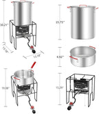 30 Qt Turkey Fryer & 10 Qt Fish Fryer Combo Kit with CSA Approved 50,000BTU Burner with 10PSI Regulator
