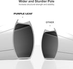 PURPLE LEAF 12ft Patio Umbrella With Base Solar powered LED Cantilever Umbrella with LED lights Windproof Outdoor Offset Umbrella for Garden Deck Pool Patio, Beige