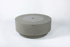 Elementi+ | Colosseo Gas Fire Pit Cast Concrete 40" Dia. Round Fire Table, Outdoor Fire Pit Electronic Ignition | Canvas Cover, Fire Glass and Burner Lid Included | Light Gray | Natural Gas