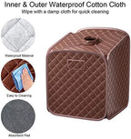 Giantex Portable Steam Sauna Spa 2L Folding Private Sauna Tent W/Chair Foot, Massage Roller, Absorbent Pad,9 Adjustable Temperature Levels for Stress Fatigue 33 x 33x 42 Inch (Coffee)