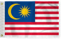 AGAS Malaysia Nautical Flag 12x18 inch Mini Malaysian National Flag Outdoor 200D Nylon Double Stitched Hem