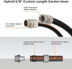 Giraffe Tools Leader Hose 12ft x 5/8", Custom Length, Heavy Duty, No Kink, Flexible, Rubber Garden Hose, Leakproof Water Hose with Male to Female Fittings, 600 Burst PSI