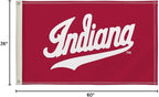 Indiana Hoosiers College Sports Printed Flag - NCAA Licensed - Nylon - School Banner (White, Red) (3' x 5')