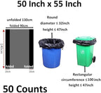 65 Gallon Trash Bags 1.8 Mil -50''x55'' Pack of 50 Thick Large Heavy Duty Multi-Use Garbage Bags Extra Large Strong Trash Can Liners for Office, Picnic,Kitchen, Bulk Bags (65 Gallon 50 Count)