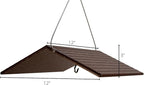 JCs Wildlife Poly Weather Cover - Rain Guard - Hang Bird Feeder or House Underneath for Protection from Rain or Snow - Easy to Clean and Use (Large, Brown)