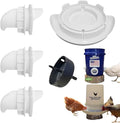 DIY Port PVC Gravity Fed Chicken Feeder 3 Ports and Hole Saw | Use for Buckets, Barrels, Bins, Troughs | Rain Proof, Weather Resistant, No Waste (Feeder and Waterer Bundle)