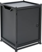 Propane Tank Cover Table for Fire Pits, 20 LB Iron Propane Tank Holder with Side Handles, Outdoor Tank Storage Side Table for Patio, Gas Griddle, Matte Black