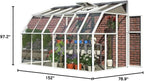 Palram Canopia Rion Sun Room 6 Ft. x 12 Ft. Solarium, Lean-to Greenhouse DIY Kit, Attach to House, Large Twin Wall Polycarbonate, 100% UV Protection for Porch, Patio Outdoors with Window Vent (White)