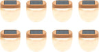 Vego garden Rippled Solar Garden Lights with Auto Sensors Magnetize Securely to Raised Beds, IPX4 Waterproof Outdoor LED Light for Patio & Yard Terra Cotta, 8 Pack