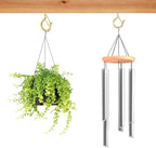 48 PCS Q-Hanger Hooks, Screw Hooks for Outdoor String Lights, Safety Buckle Design Cup Eye Hook for Hanging Christmas Lights, Plants, Mounted on Wall Ceiling, Include 1 Wing Nut Driver, Gold