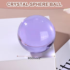 uxcell 50mm/2" Crystal Sphere Ball Glass Solid Decorative Sphere Crystal Ball Prop Ornament for Feng Shui Divination Fortune Telling Tabletop Fountain Decoration, Purple