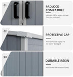 Durable 5x3ft Outdoor Storage Shed with Lockable Doors, Resin Cabinet for Bikes & Patio Furniture, Weatherproof, Gray, Secure and Spacious, Ideal for Outdoor Storage (1 Doors)