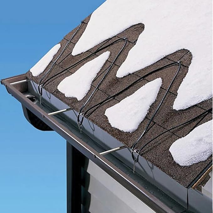 Clear Power Roof & Gutter Deicing Kit - 160ft | 800W With 2ft Power Cord 18/3 SJTW & Power Indicator Light (CPRH006)