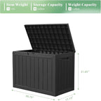 DRATO 45 Gallon Deck Box, Outdoor Storage Box for Patio Furniture, Patio Cushions, Gardening Tools, Pool Supplies 480lbs Weight Capacity,Waterproof Resin Storage Boxes